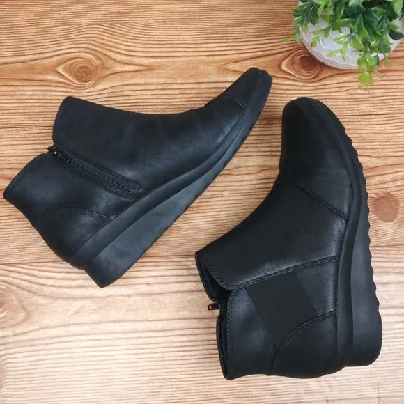 CLARK'S CLOUDSTEPPERS by Wedge Ankle Boots Black size 10 M Women - Picture 5 of 9